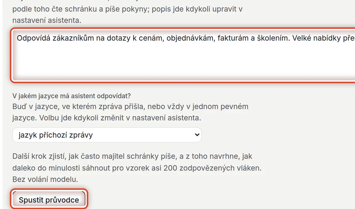 Detail — Řekněte, k čemu asistent slouží