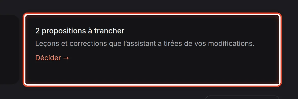 Gros plan – Des propositions à trancher