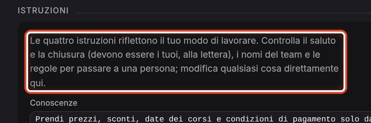 Da vicino – Il controllo del testo