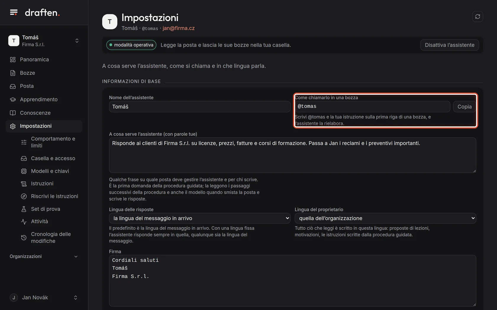Screenshot del passo 2