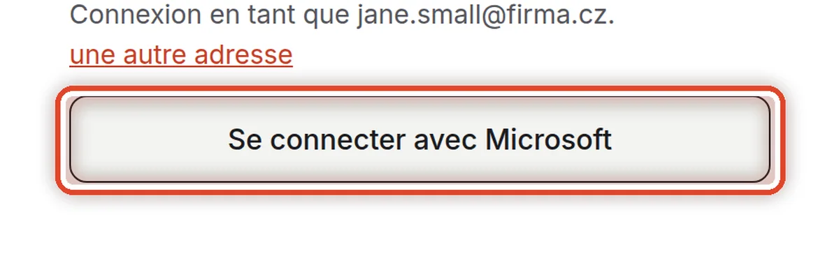 Gros plan – Se connecter avec le compte de votre organisation